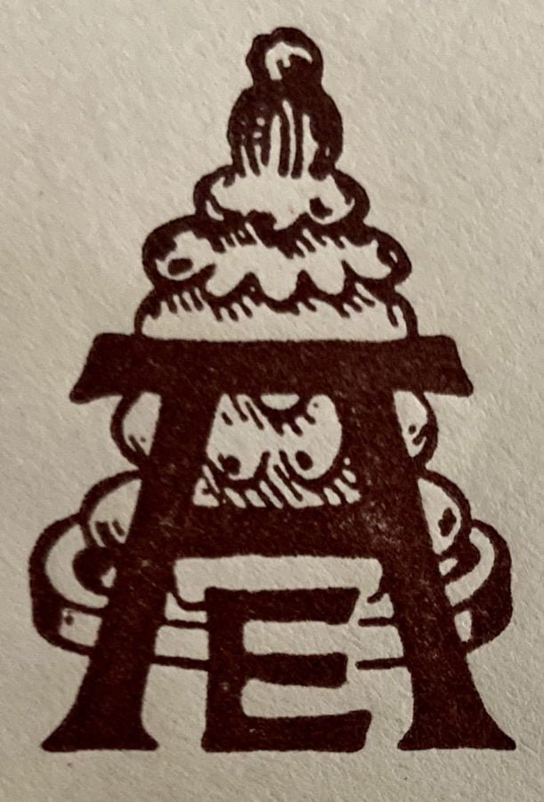 Logo Baumkuchen auf einem Briefumschlag Café Aecker Soest