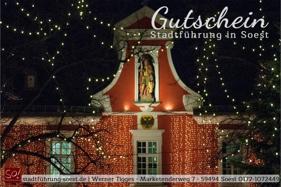 Muster für einen Weichnachtsgutschein für eine Stadtführung in Soest ©stadtfuehrung-soest.de
