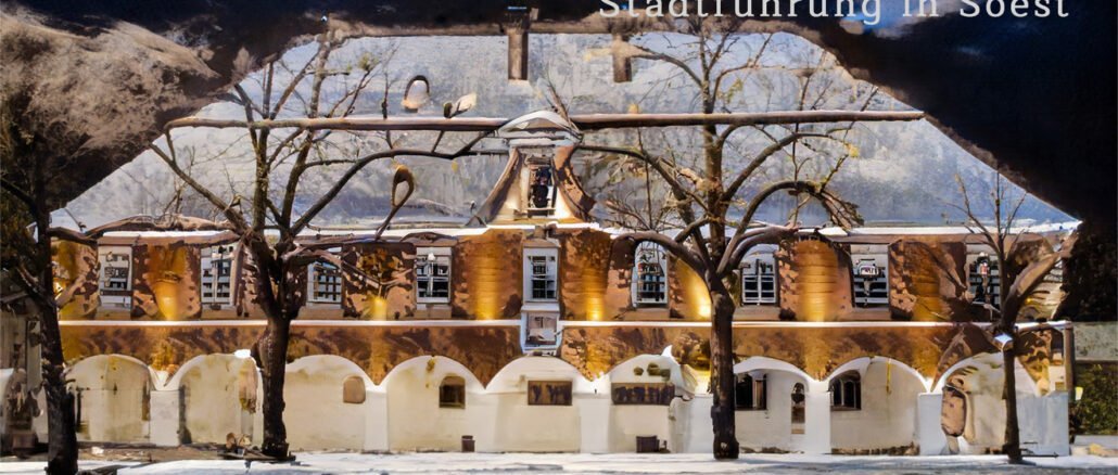Gutschein Rathaus im Winter Montage Ein Gutschein für eine Stadtführung in Soest hier bestellen. ©stadtfuehrung-soest.de
