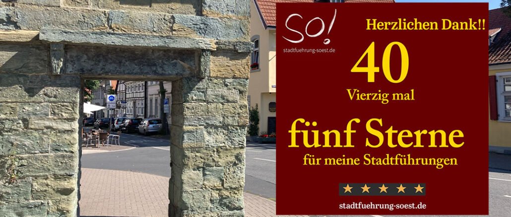 Stadtführung Soest 40 mal 5 Sterne Bewertungen