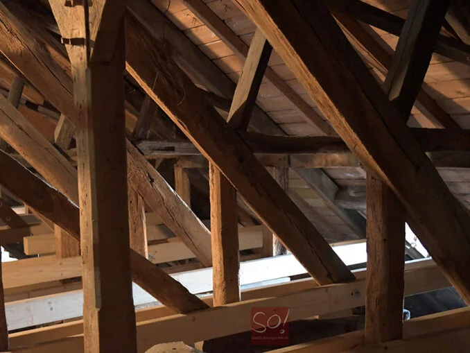 Dachstuhl der Petrikirche bei einer Stadtführung in Soest